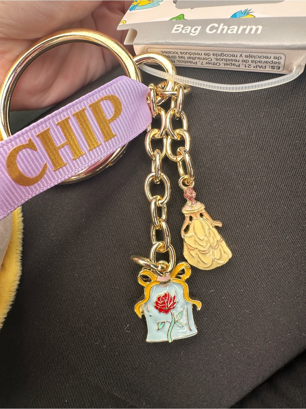 Disney x Primark Chip Plush Bag Charm Keyring - White and Yellow - Picture 6 of 8